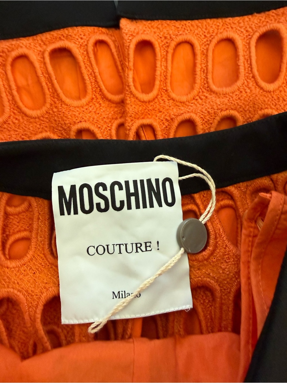 NWT Moschino Couture Orange and Black Patterned Pencil Skirt - Picture 3 of 8